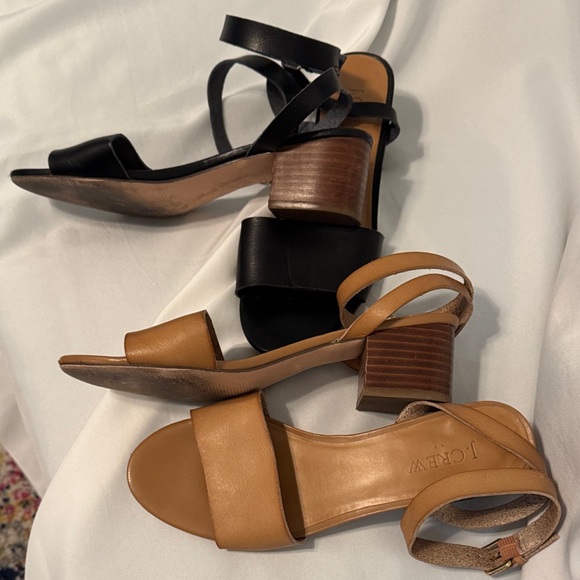 J. Crew Black and tan Leather Sandals-TWO pair! - Picture 3 of 11